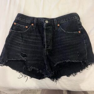 Black Levi 501 Shorts